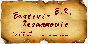 Bratimir Krsmanović vizit kartica